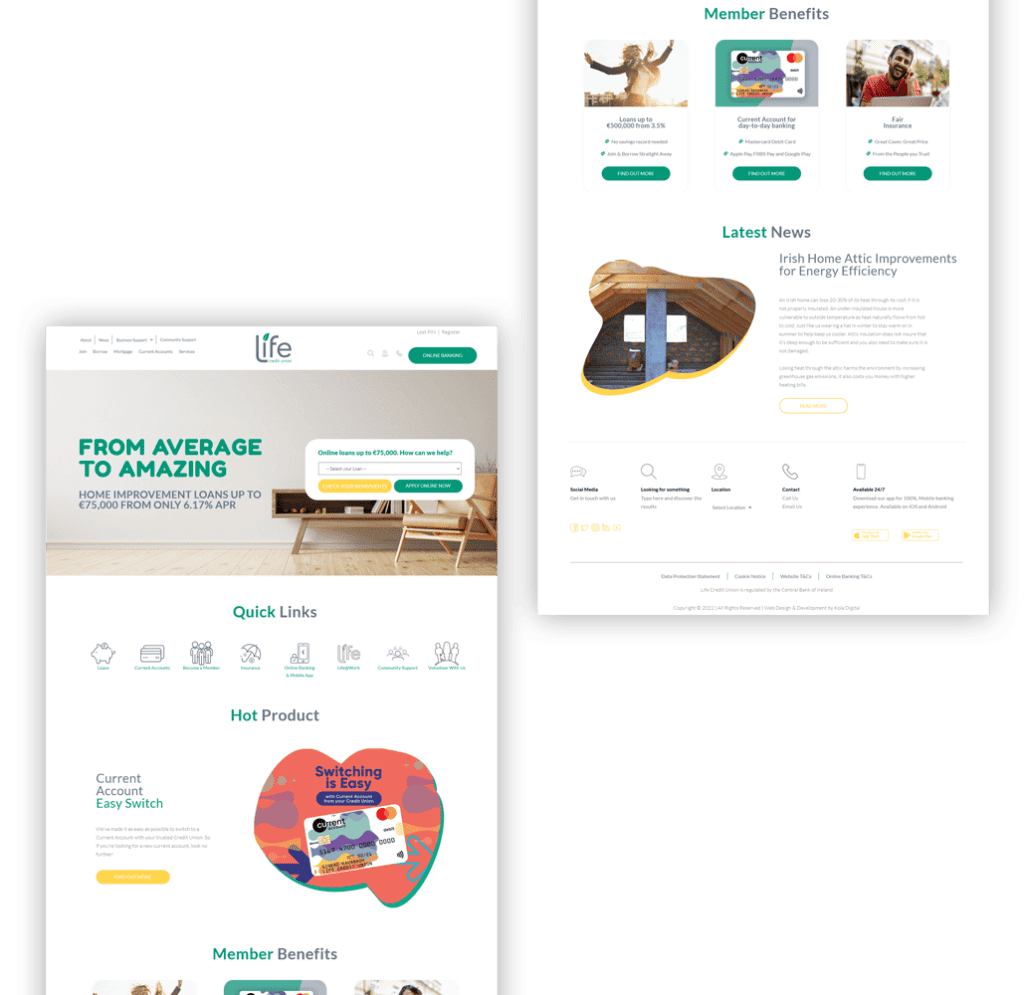 SEO Naas and Google AdWords Naas - Life Credit Union Website Details