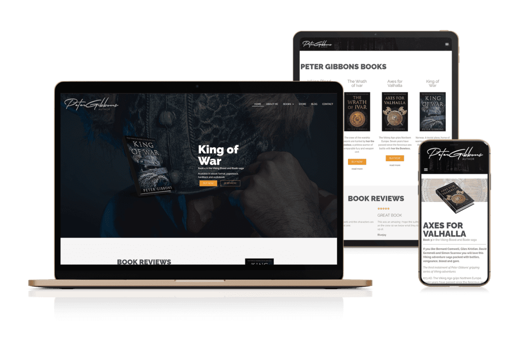 Multi-Device View of Peter's Website - Book author website