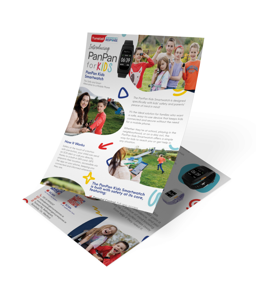 PanPan Kids Smartwatch Launch by a Marketing Agency in Naas, PanPan Smartwatch, Tunstall Emergency Response Ireland