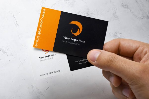 Custom Business Card: Bold Black & Orange