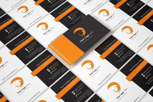 Custom Business Card: Bold Black & Orange - Image 2