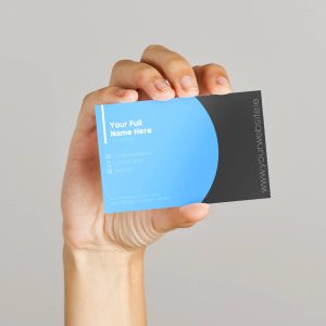 Custom Business Card: Modern Blue & Grey
