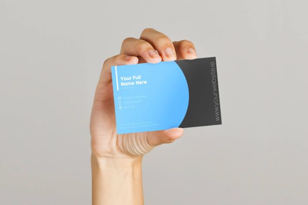 Custom Business Card: Modern Blue & Grey