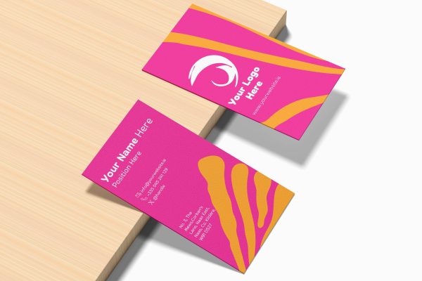 Custom Business Card: Bold Pink & Orange Artistic - Image 2