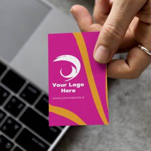 Custom Business Card: Bold Pink & Orange Artistic
