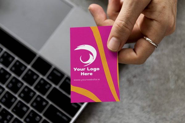 Custom Business Card: Bold Pink & Orange Artistic