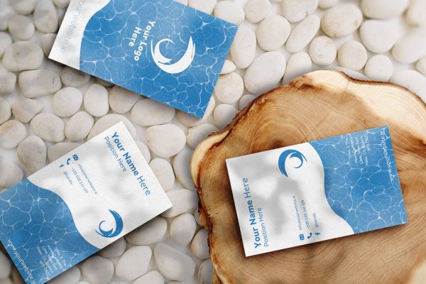 Custom Business Card: Fresh Blue Water Theme - Image 2